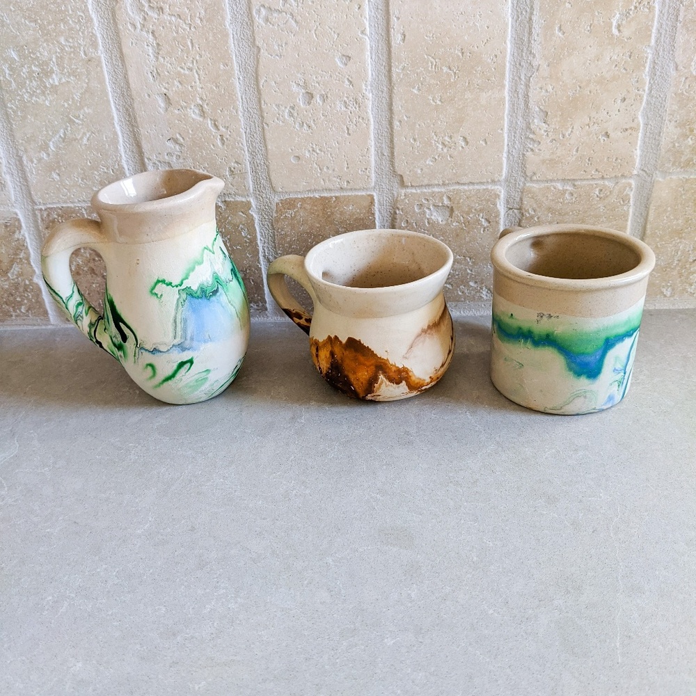 Set of three Nemadji Pottery pieces